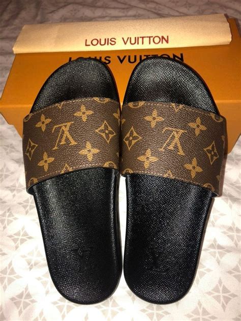 louis vuitton fur slide|Louis Vuitton slides with buckle.